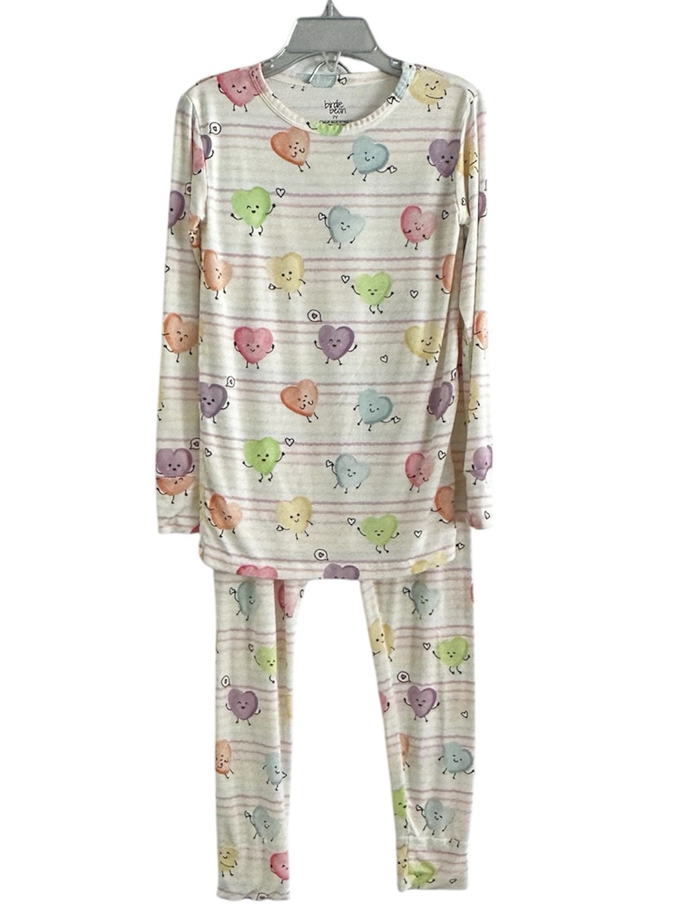 Birdie Bean Bamboo Pajama Set Candy Cuties Size 7 Conversation Hearts